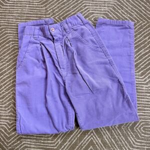 Vintage Silver Unicorn Girls Purple Corduroy Pants Size 8 Made in USA High Rise